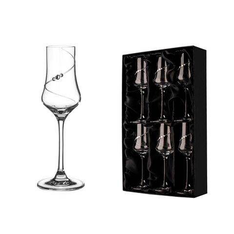 Set of 6 Silhouette crystal grappa glasses