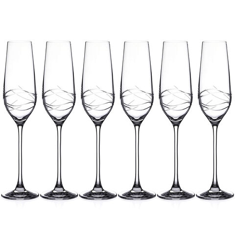 Set of 6 Champagne Glasses Cristal Venice