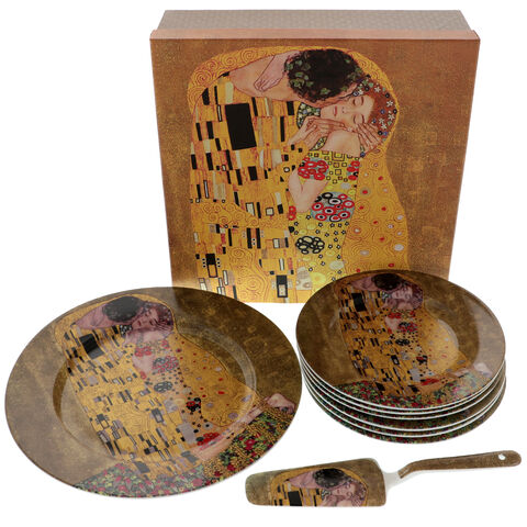 Set of 7 plates and palette Gustav Klimt: Kiss