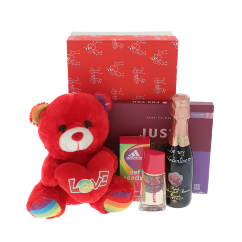 Be My Valentine teddy bear gift set