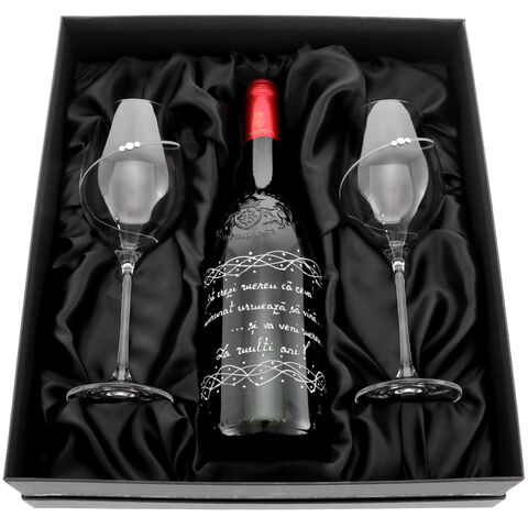 Gift Set with Bottle and Glasses Always Believe