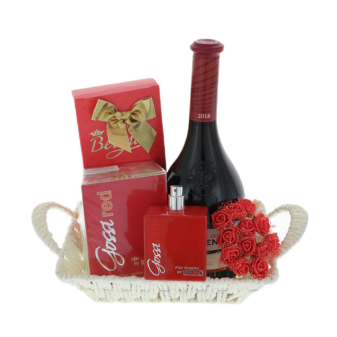 Women's gift set with perfume and Red Lady chocolate