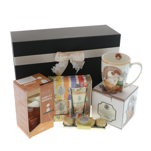 Set cadou femei Naranja cu crema, sapun, parfum si cana