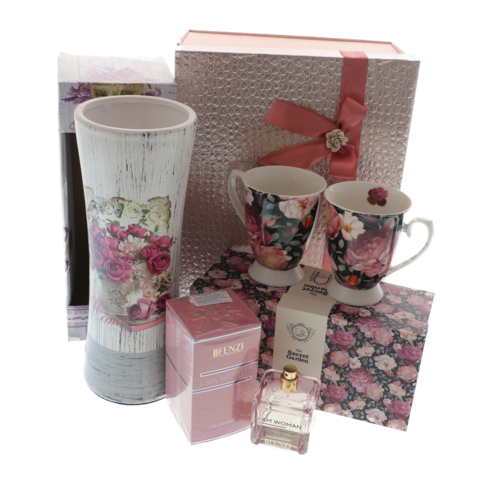 Set cadou Femei Secret Garden cu parfum, vaza si cani
