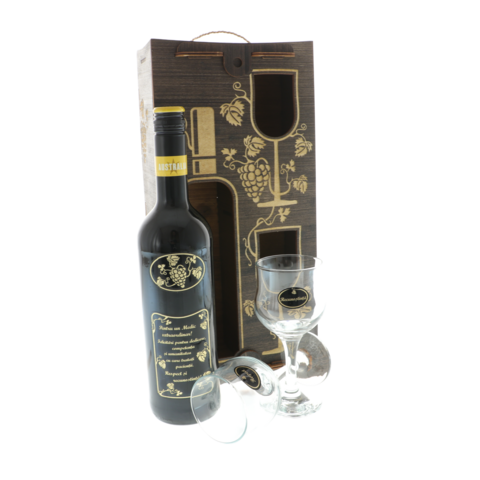 Doctor Gift Set with Personalized Wine and Glasses – Elegant Wooden Gift Box