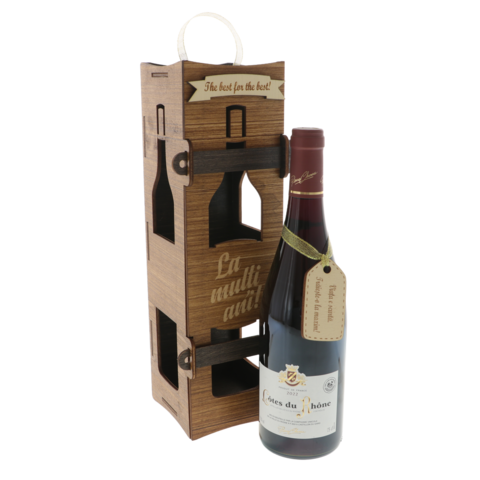 Gift Set – Personalized Wine Bottle in Walnut Wood Box
