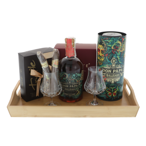 Men's gift set Don Papa with crystal glasses