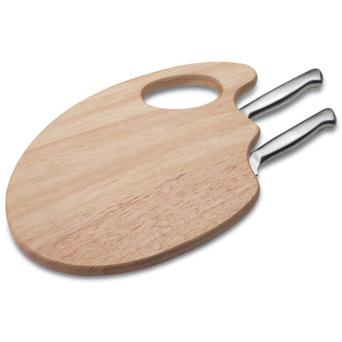 Cheese knife set with cutting board