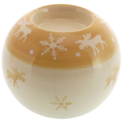 Cream Spheric Candle Holder