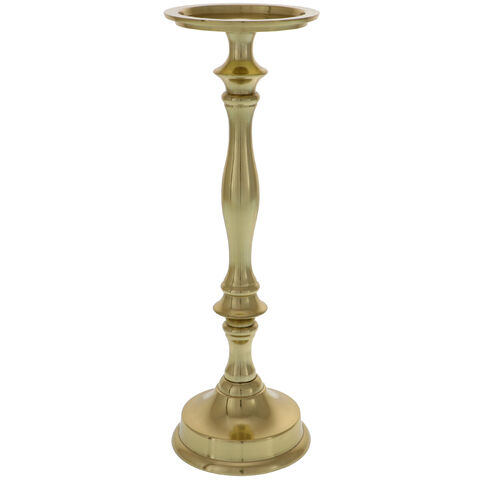 Golden metallic candlestick 32 cm