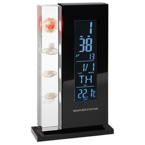 Weather station with alarm clock