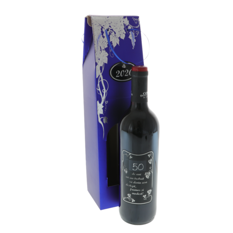 Sticlă de vin personalizată Sunt Modest 750 ml în cutie