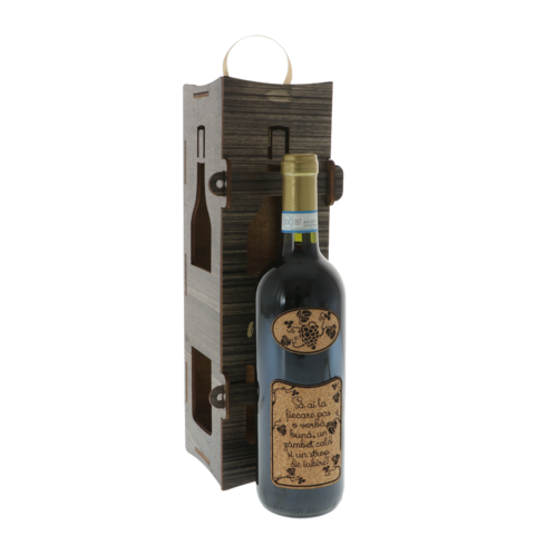 Personalized bottle with wishes in a wenge wooden box
