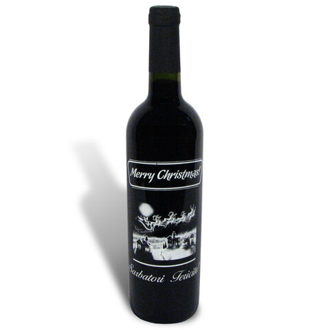 Christmas wine bottle Merry Christmas