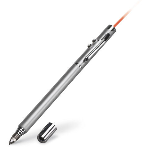 Conductor pen with laser, LED light and ballpen