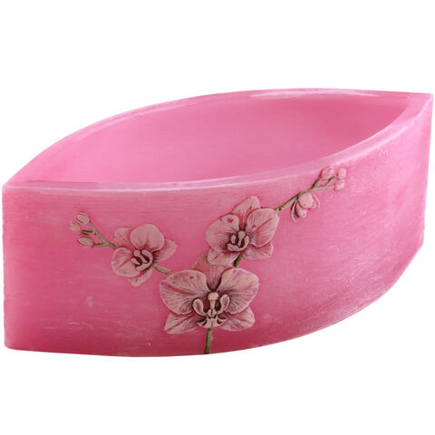 Candleholder pink orchid big