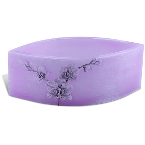 Violet orchid candleholder