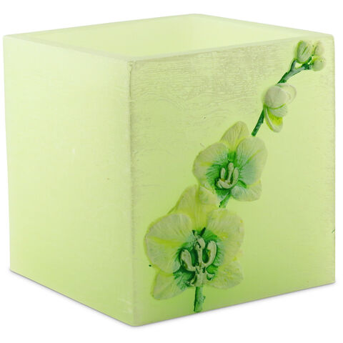 Green Orchid Candle Holder