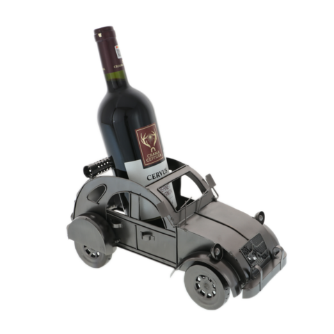 Citroën 2CV retro car bottle holder with wine