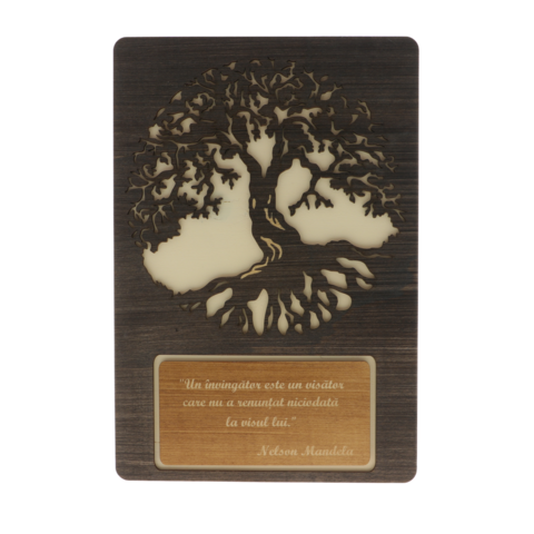 "Winner" Wall Art – Tree of Life with Motivational Message, 40 cm