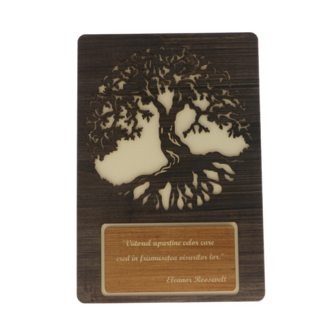 "The Future Belongs To..." Wooden Wall Art – Tree of Life, 40 cm