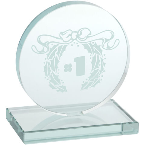 Round trophy made of glass