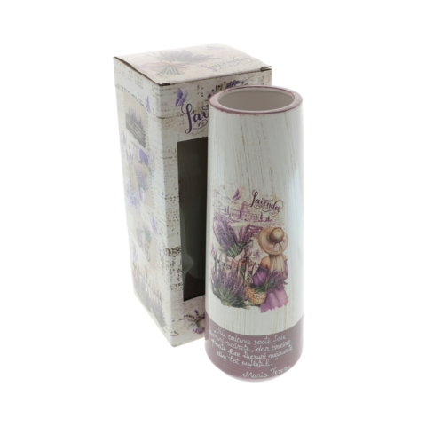 Vaza ceramica lavanda pictata cu mesaj De Suflet 29cm