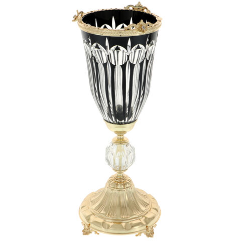 Luxurious black and gold Murano vase