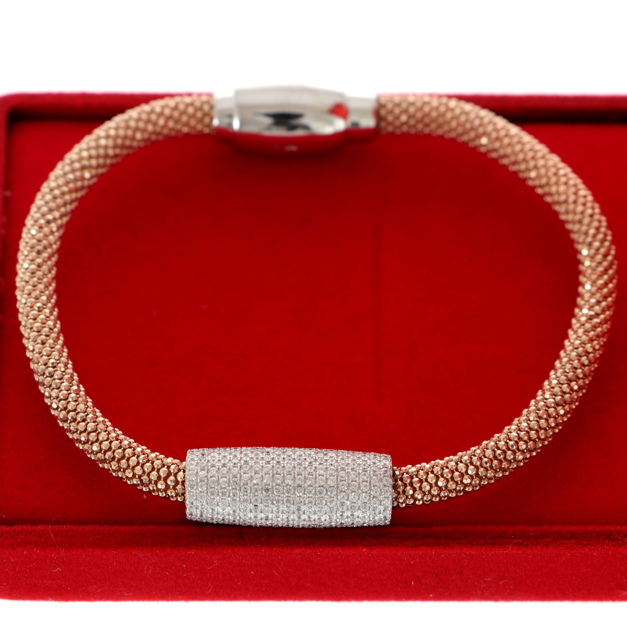 Silver bracelet with shop swarovski crystals