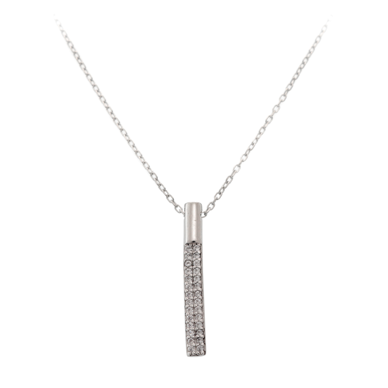 Silver Necklace Swarovski Strass
