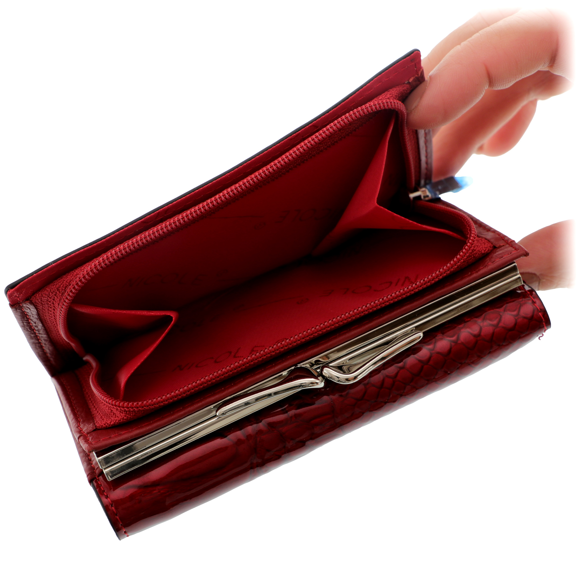 Leather Women s Wallet Nicole Burgundy